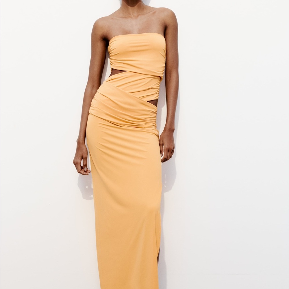 Zara orange/yellow midi/maxi dress!